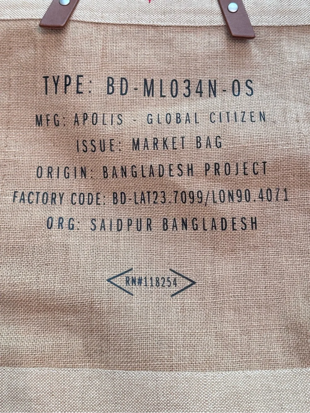 Apolis Global Citizen Market Bag